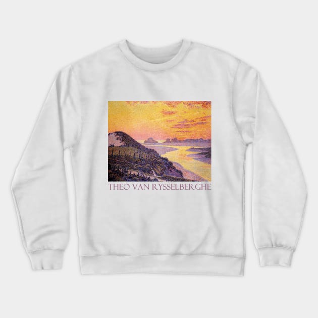 Sunset at Ambletsuse by Théo van Rysselberghe Crewneck Sweatshirt by Naves